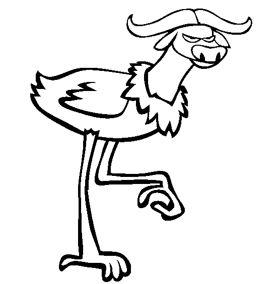 Buffalo Ostrich Online Coloring Page